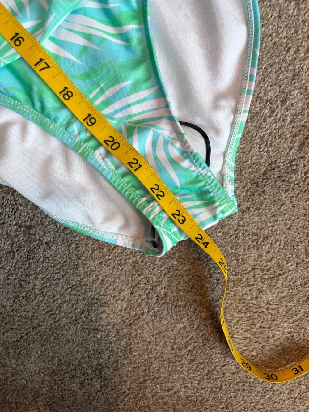Nicole Miller Mint Green Tropical Leaf One-Piece Swimsuit with sarong size large